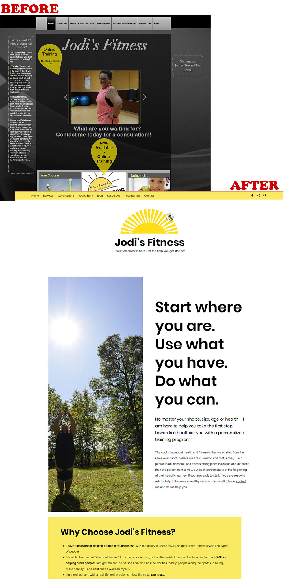 Jodi's Fitness Website Update